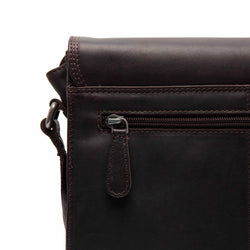 Leather Shoulder Bag Brown Lunor