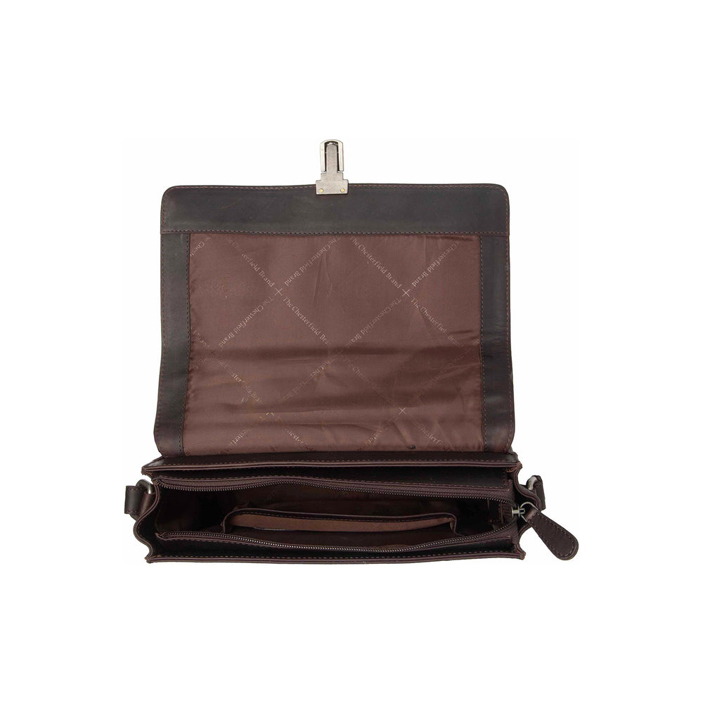 Leather Crossbody Bag Brown Lunor