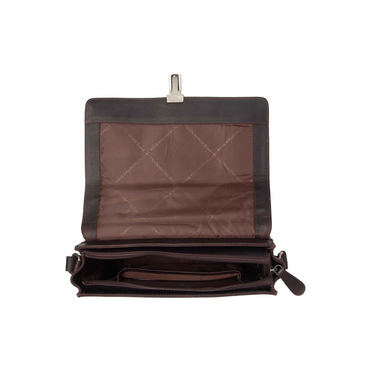 Leather Shoulder Bag Brown Lunor