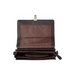Leather Shoulder Bag Brown Lunor