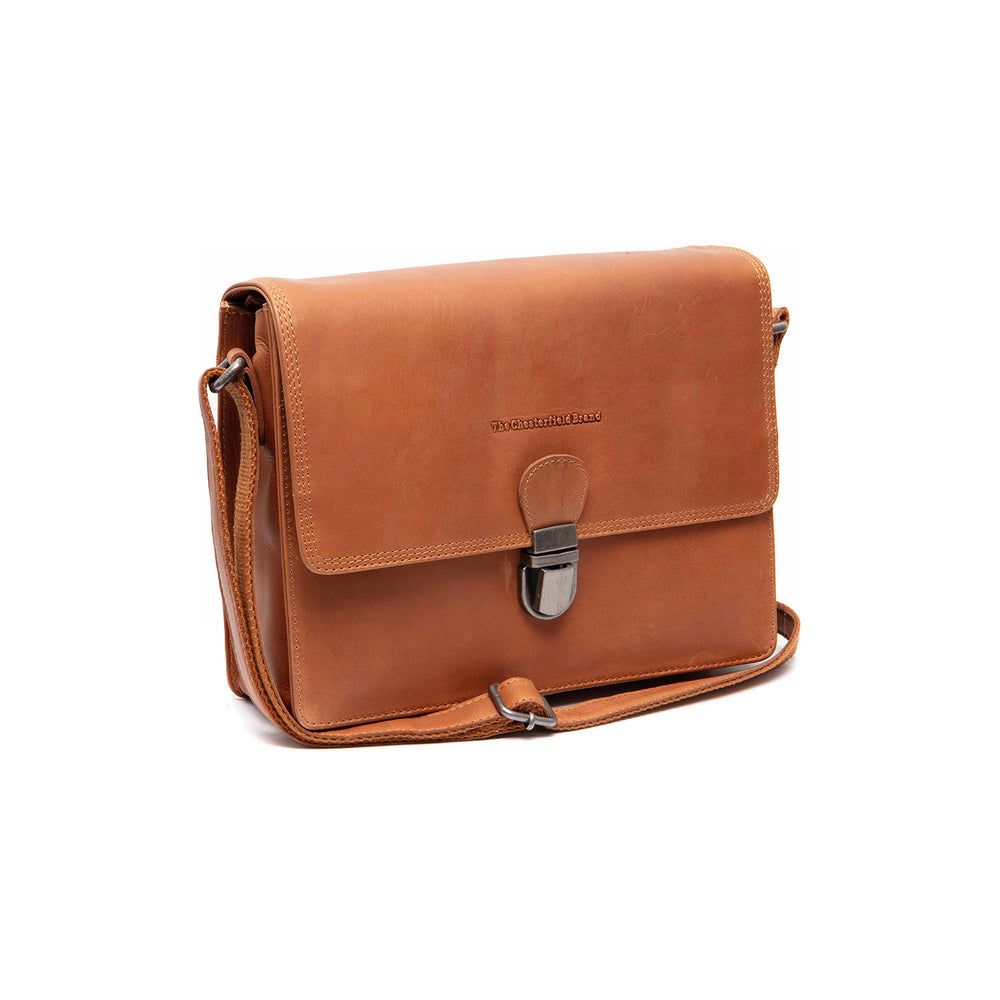 Leather Crossbody Bag Cognac Lunor