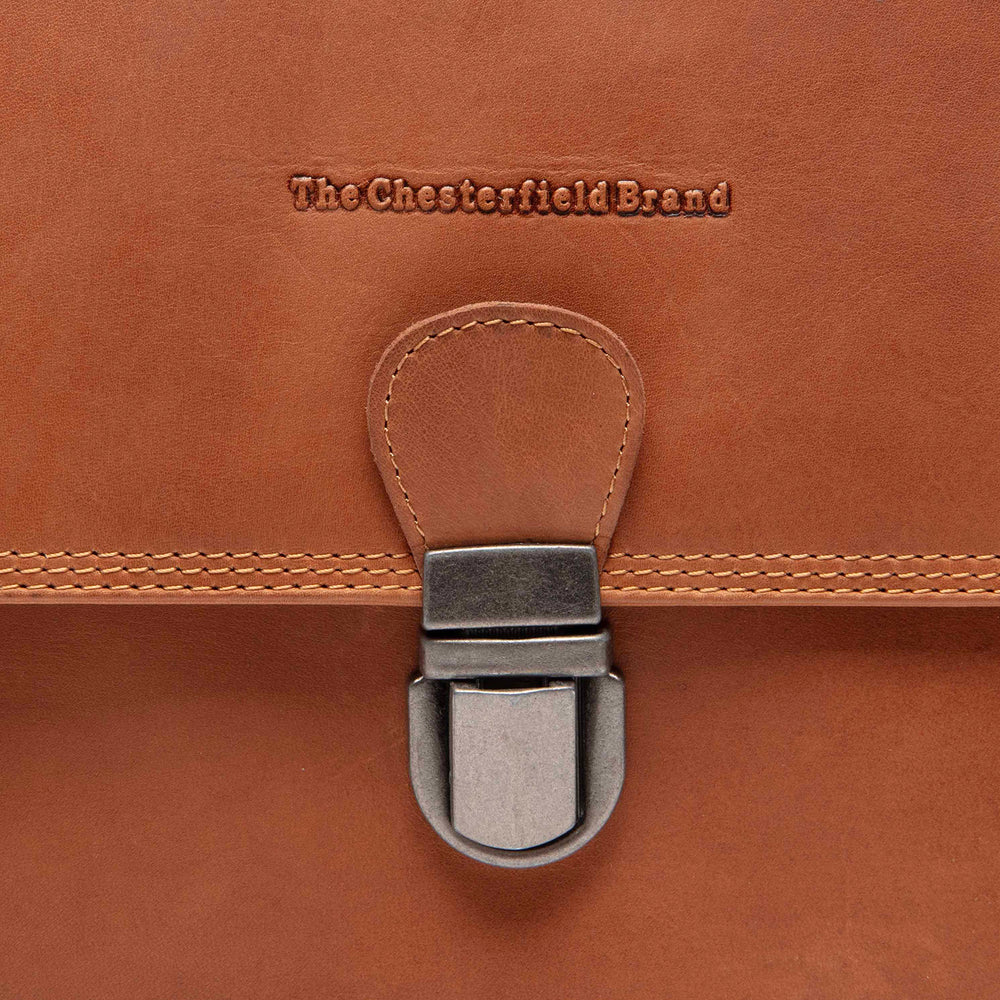 Leather Crossbody Bag Cognac Lunor