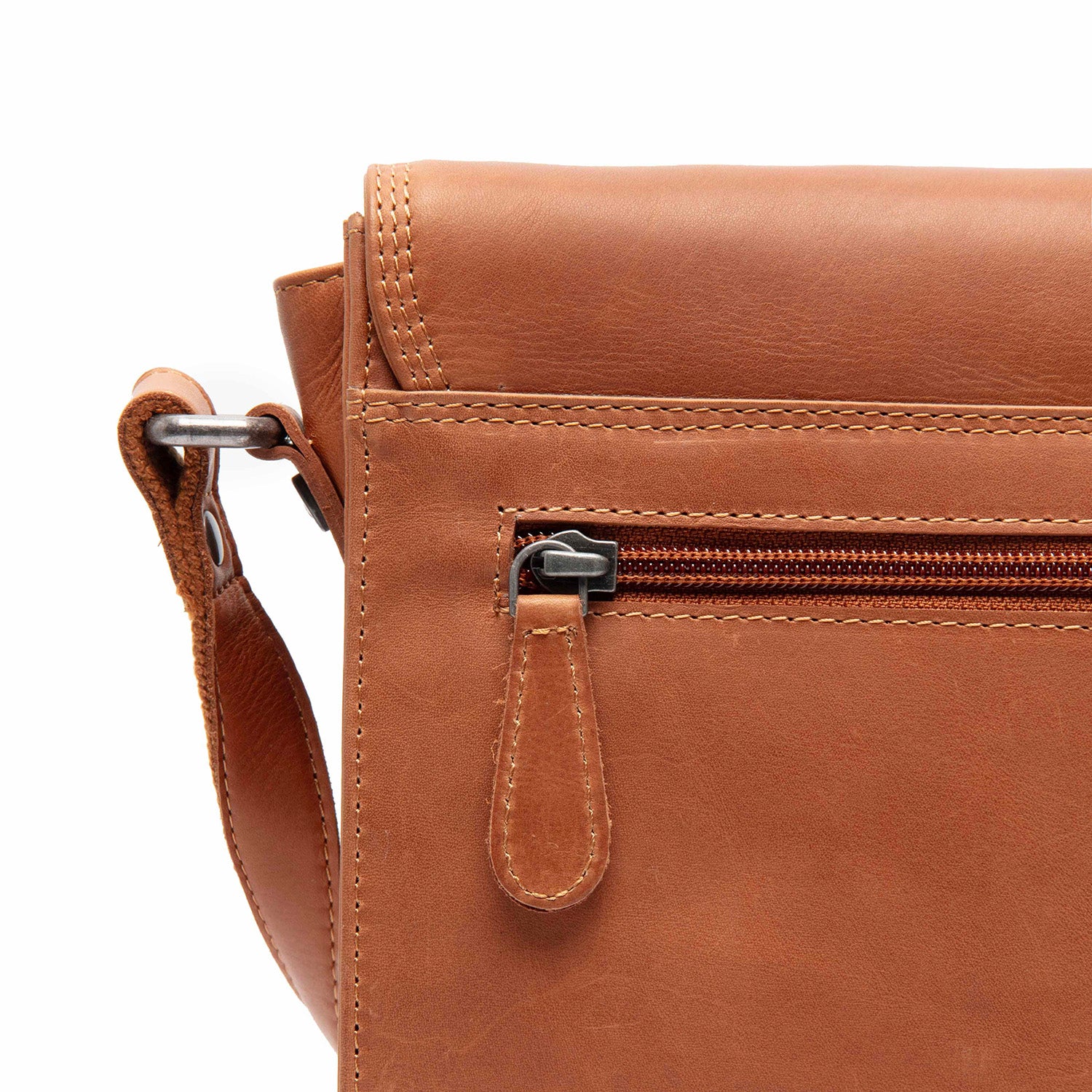Leather Shoulder Bag Cognac Lunor
