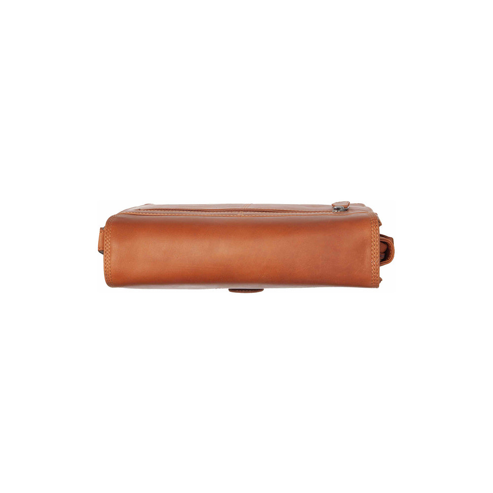 Leather Crossbody Bag Cognac Lunor