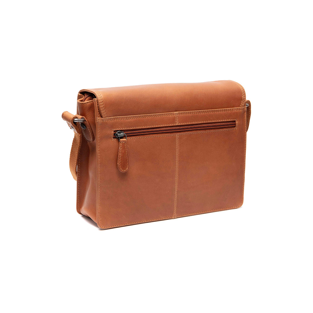 Leather Crossbody Bag Cognac Lunor