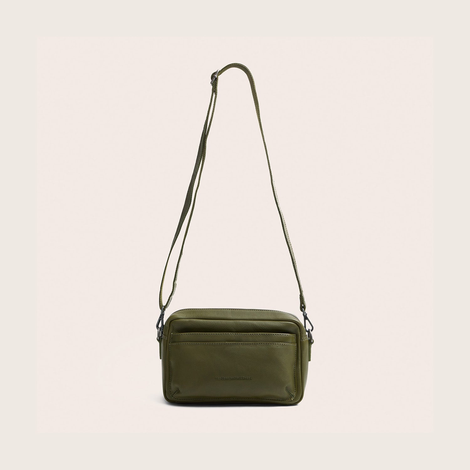 Sac Porté Épaule en Cuir Vert Olive Liora