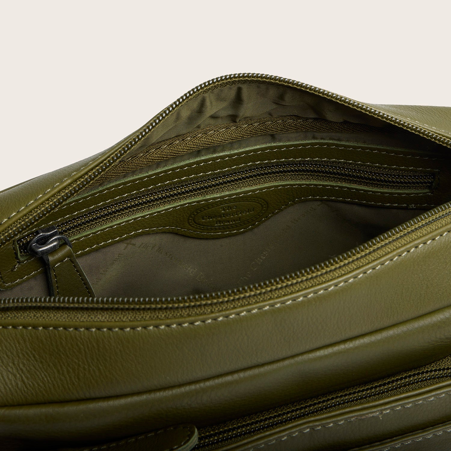 Sac Porté Épaule en Cuir Vert Olive Liora