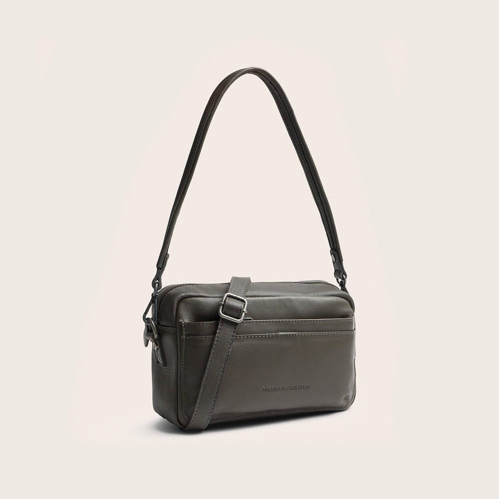 Leather Shoulder Bag Clay Grey Liora