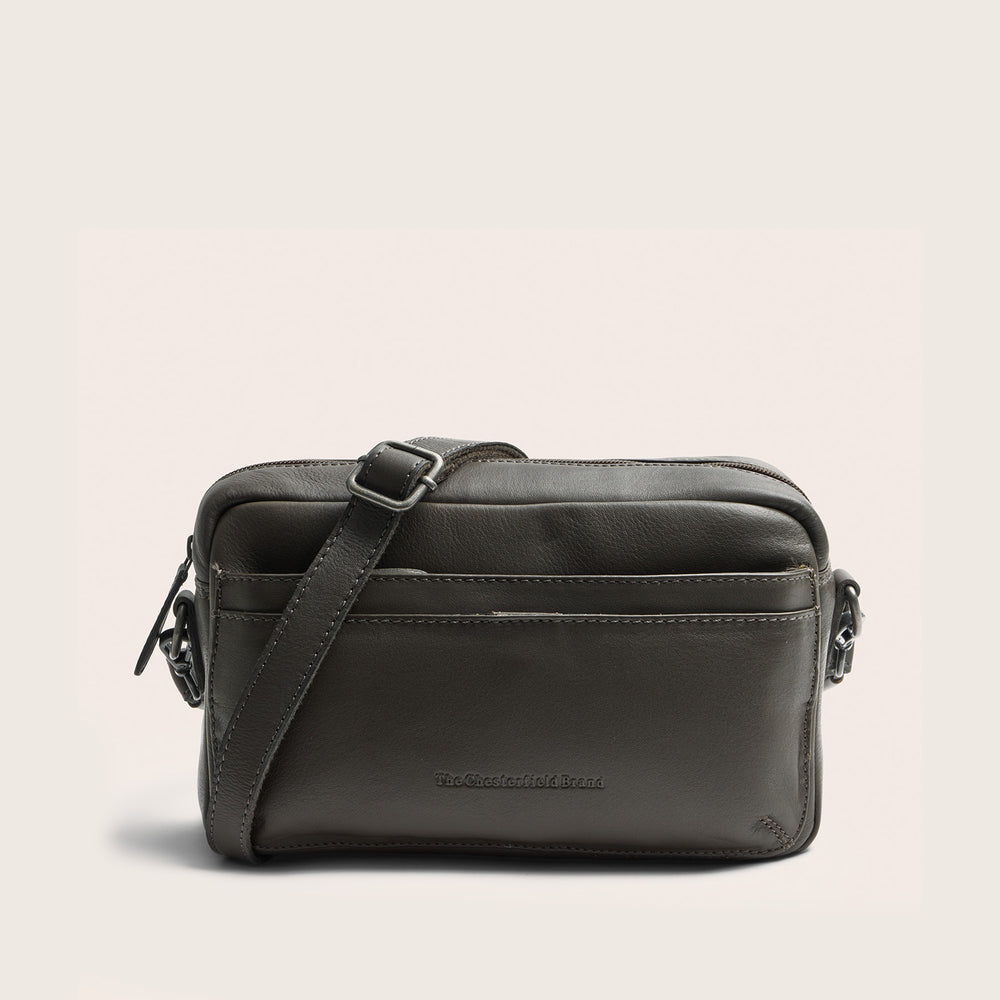 Leather Shoulder Bag Clay Grey Liora