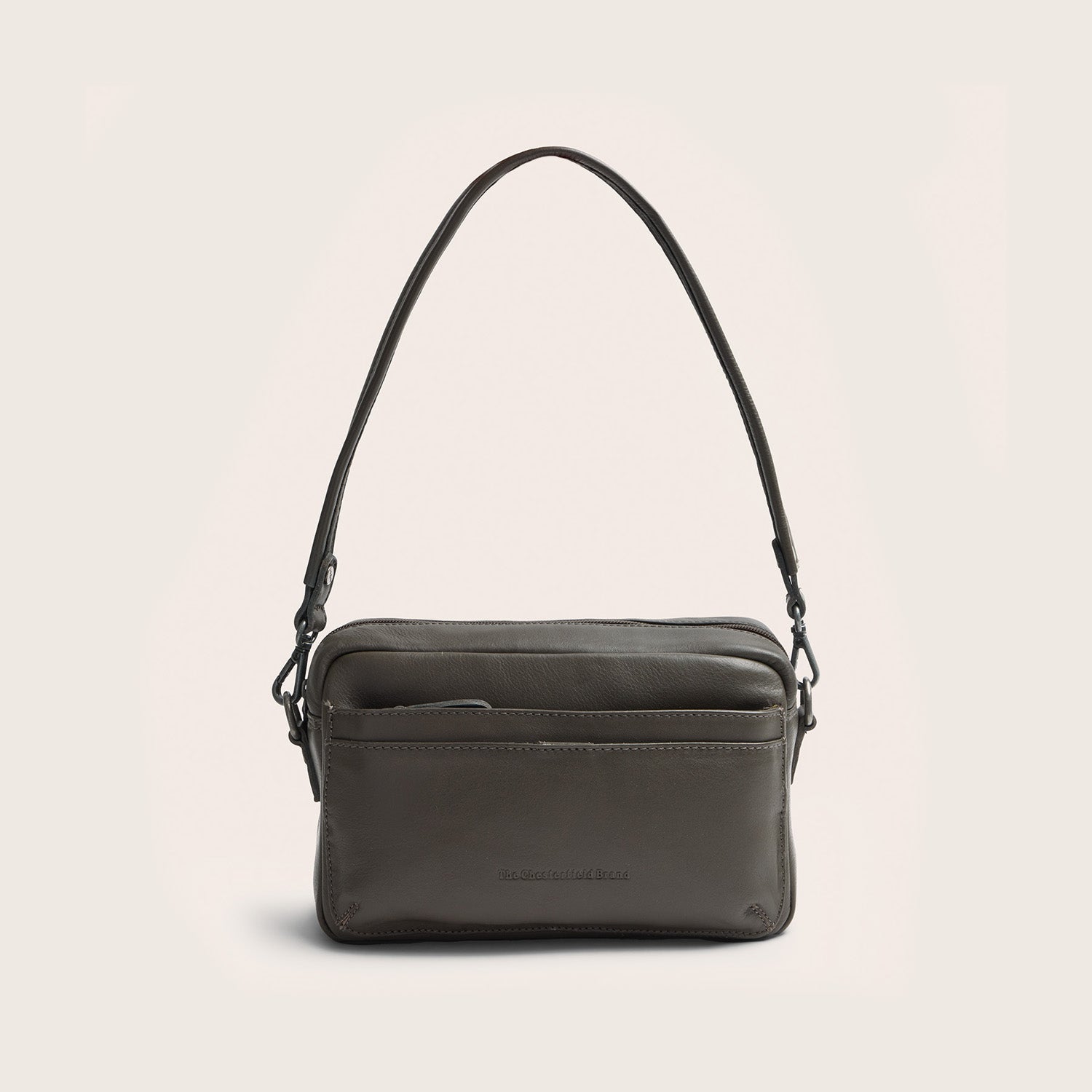 Leather Shoulder Bag Clay Grey Liora