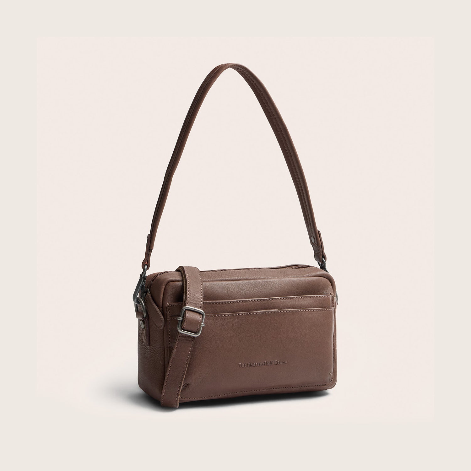 Leder Schultertasche Dunkles Taupe Liora