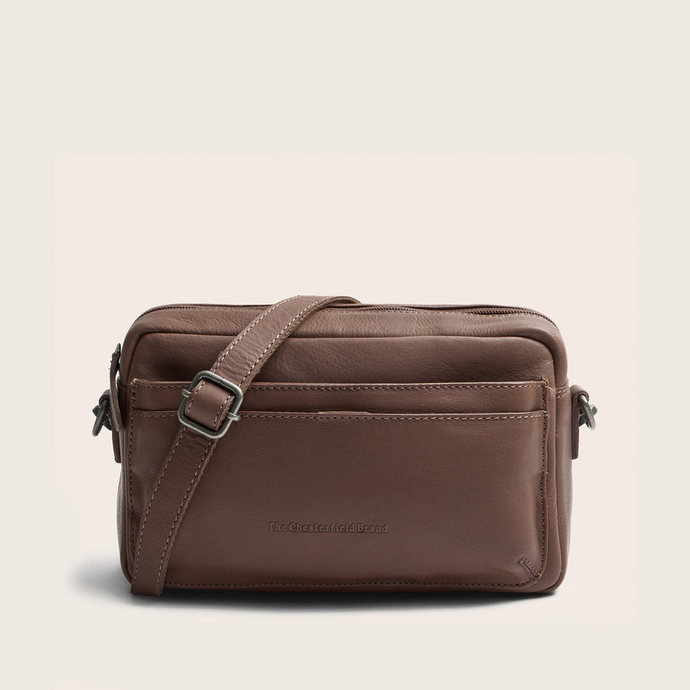 Leather Shoulder Bag Dark Taupe Liora