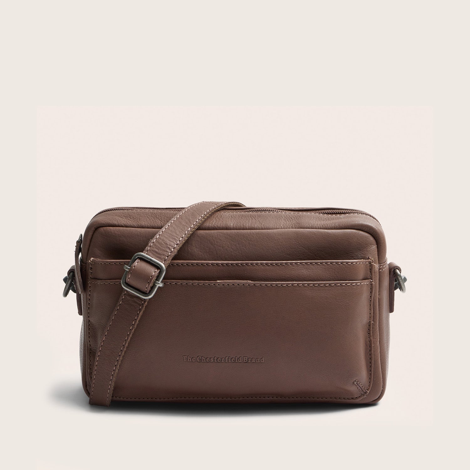 Leder Schultertasche Dunkles Taupe Liora