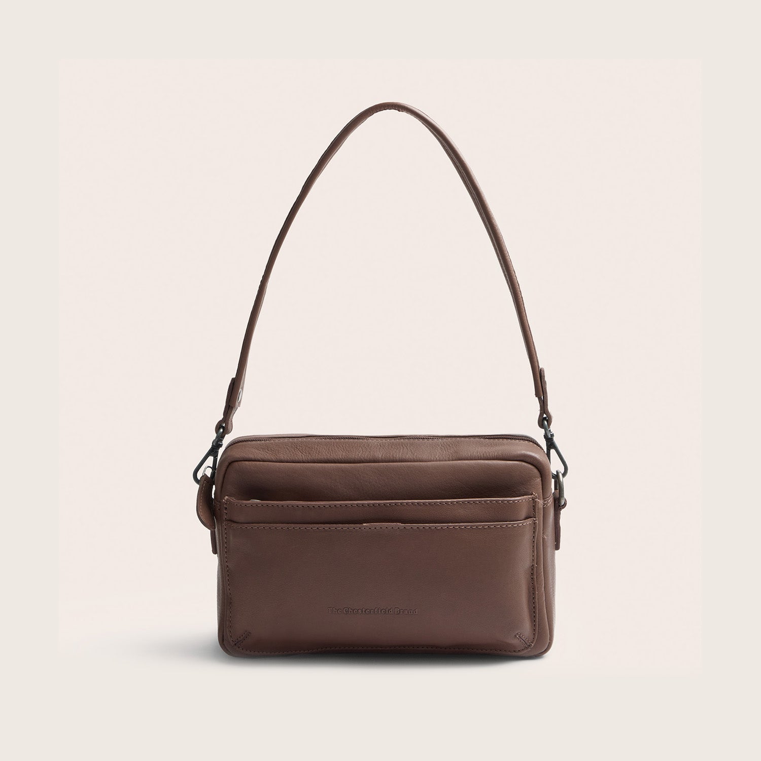 Leder Schultertasche Dunkles Taupe Liora