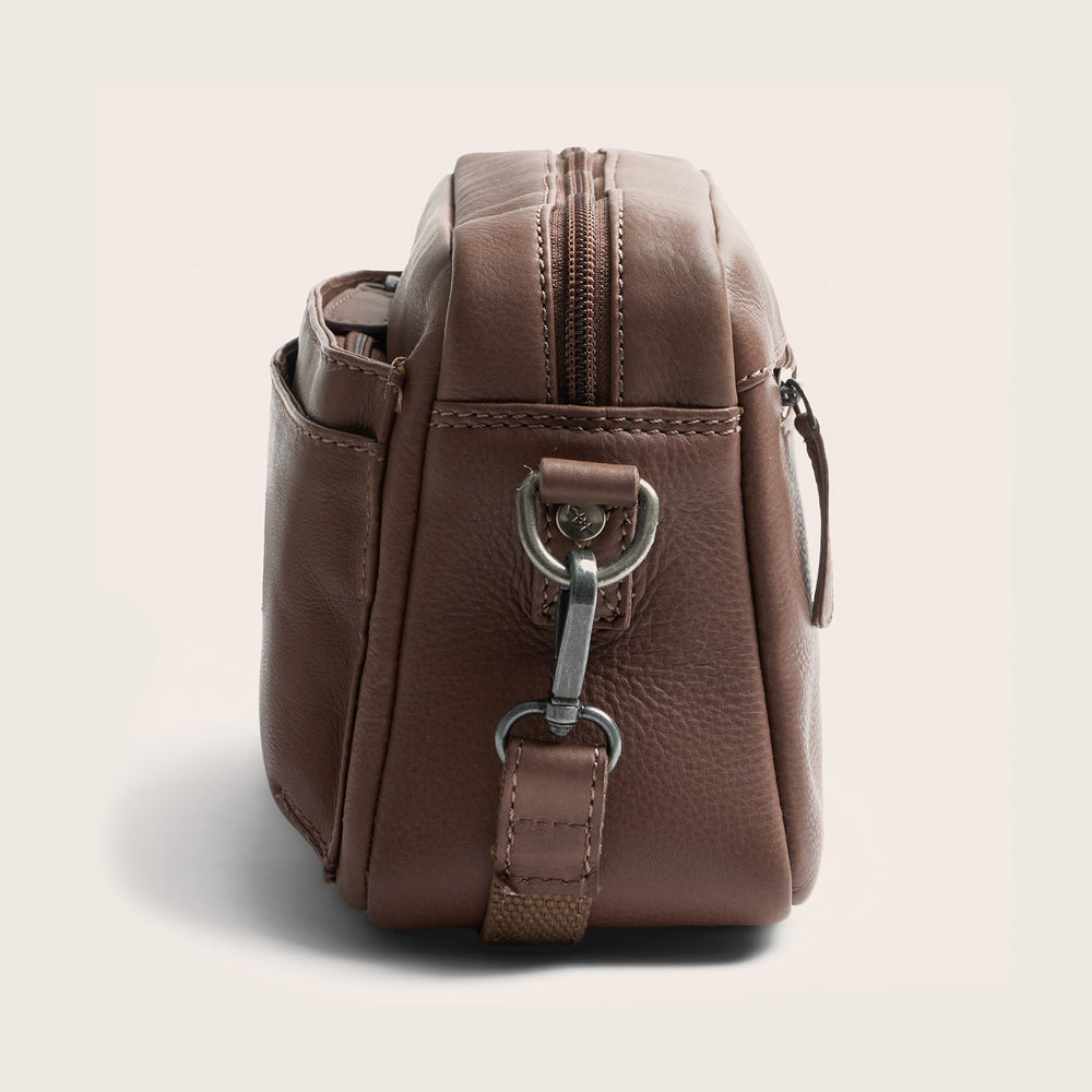 Leather Shoulder Bag Dark Taupe Liora