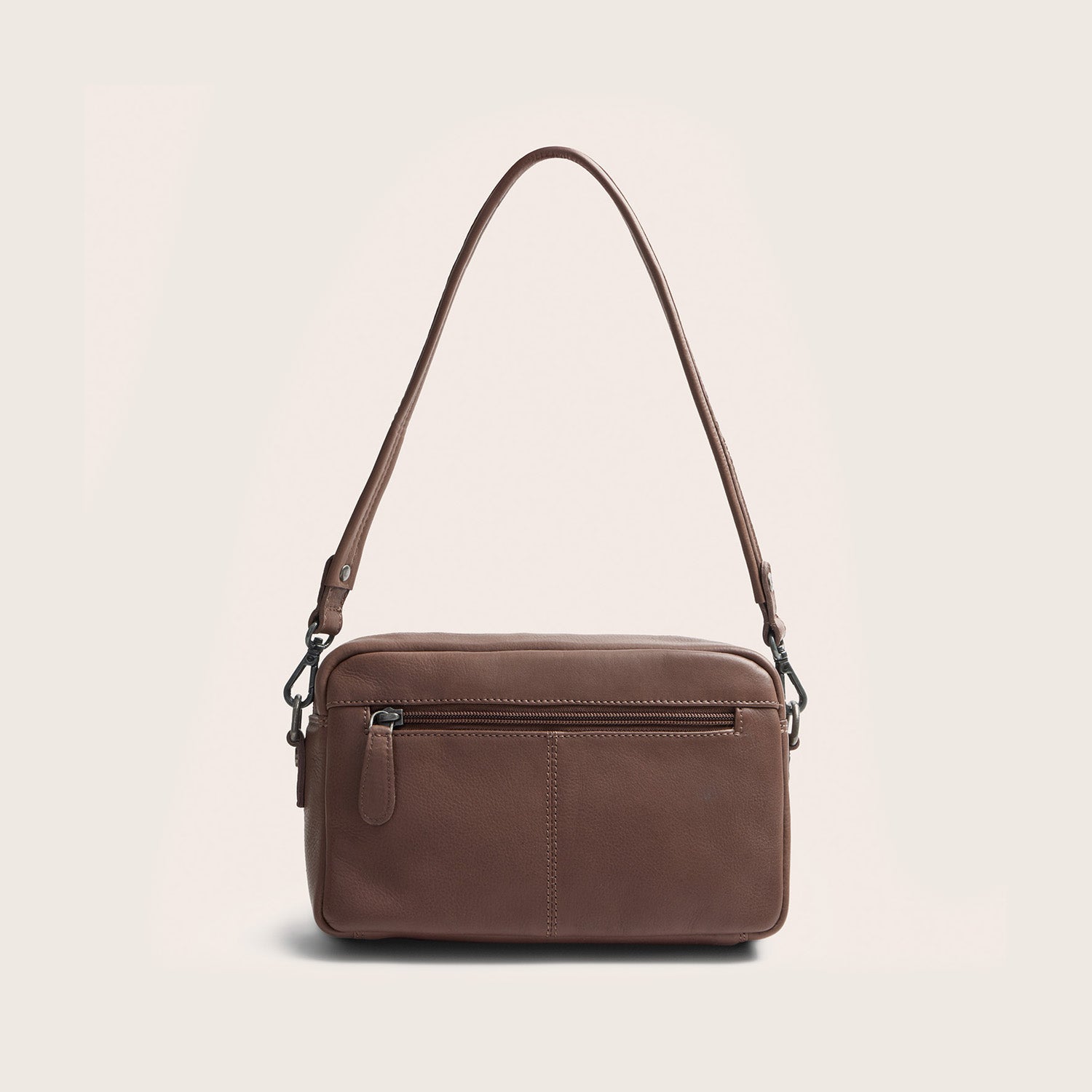 Leder Schultertasche Dunkles Taupe Liora
