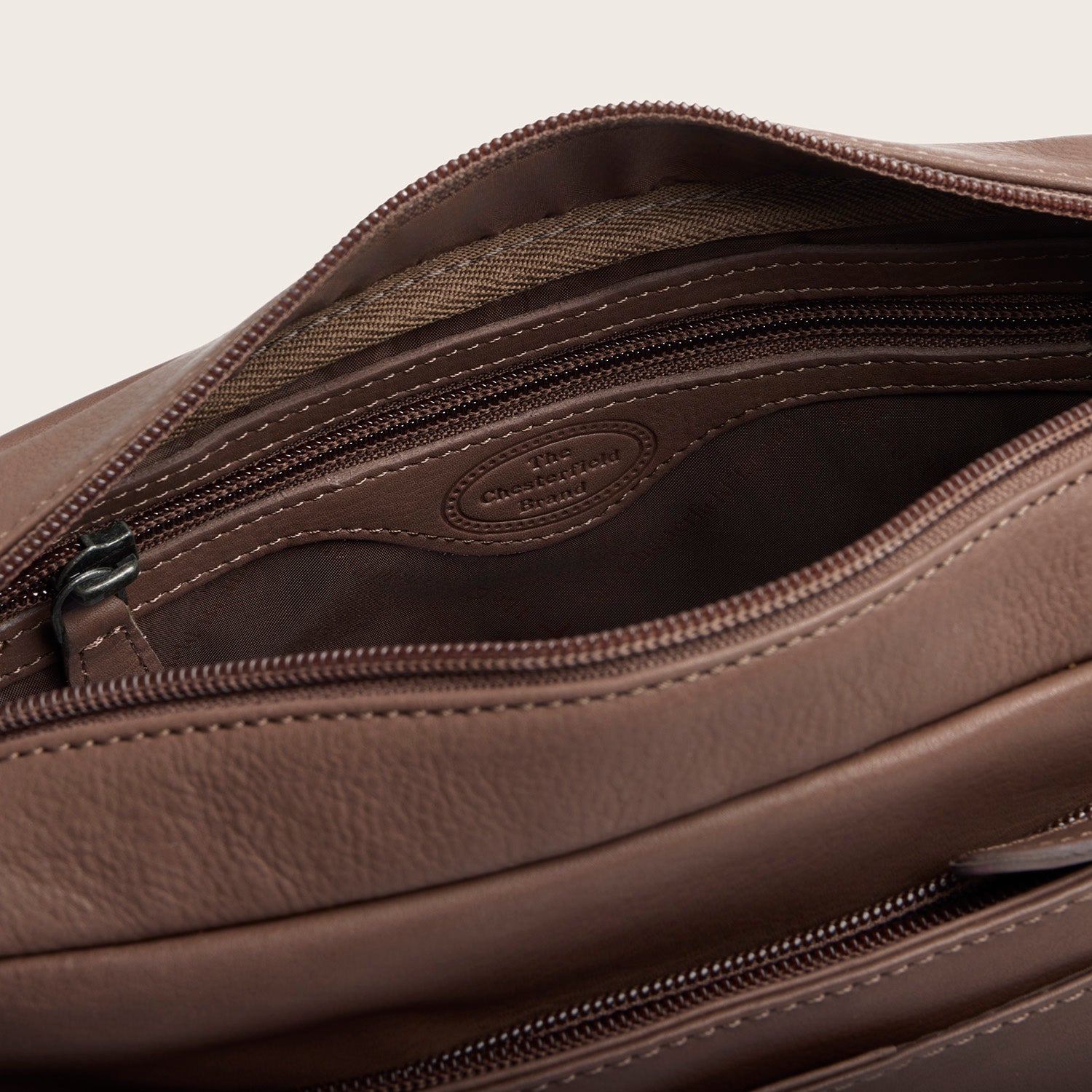 Leder Schultertasche Dunkles Taupe Liora
