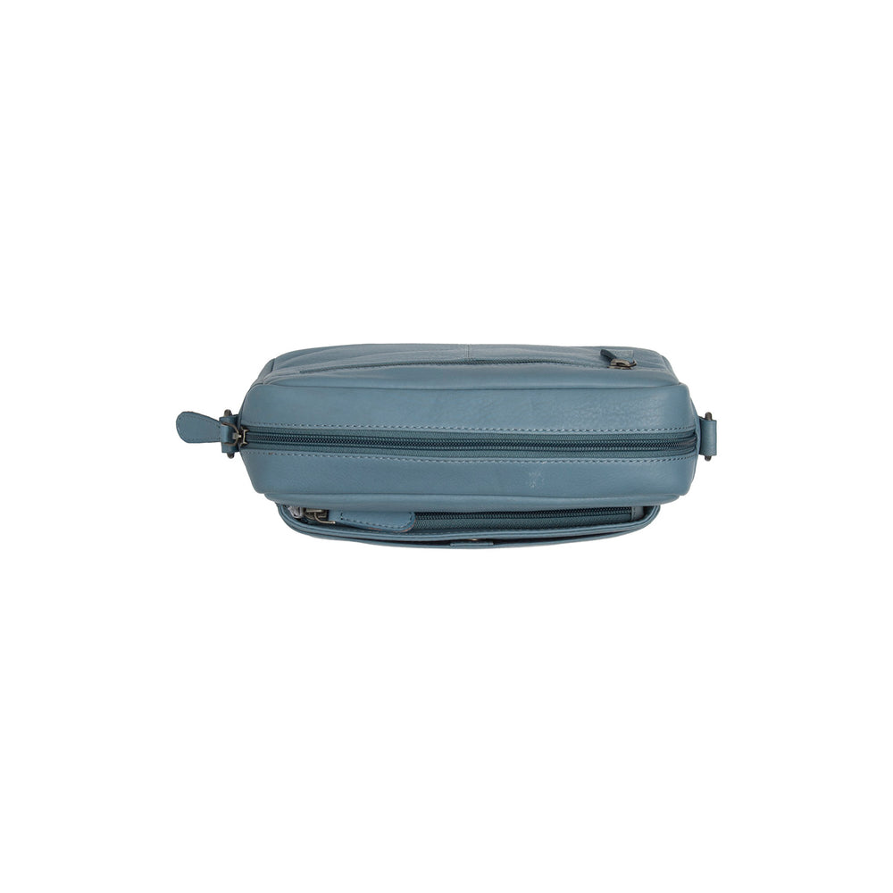 Leather Shoulder Bag Sky Blue Liora