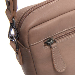 Leather Shoulder Bag Taupe Liora