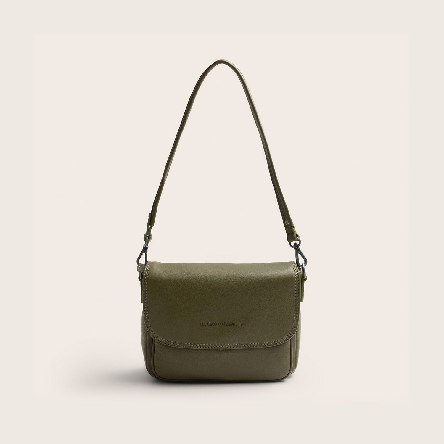 Sac Porté Épaule en Cuir Vert Olive Miloa