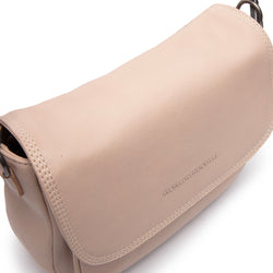 Leather Shoulder Bag Beige Miloa