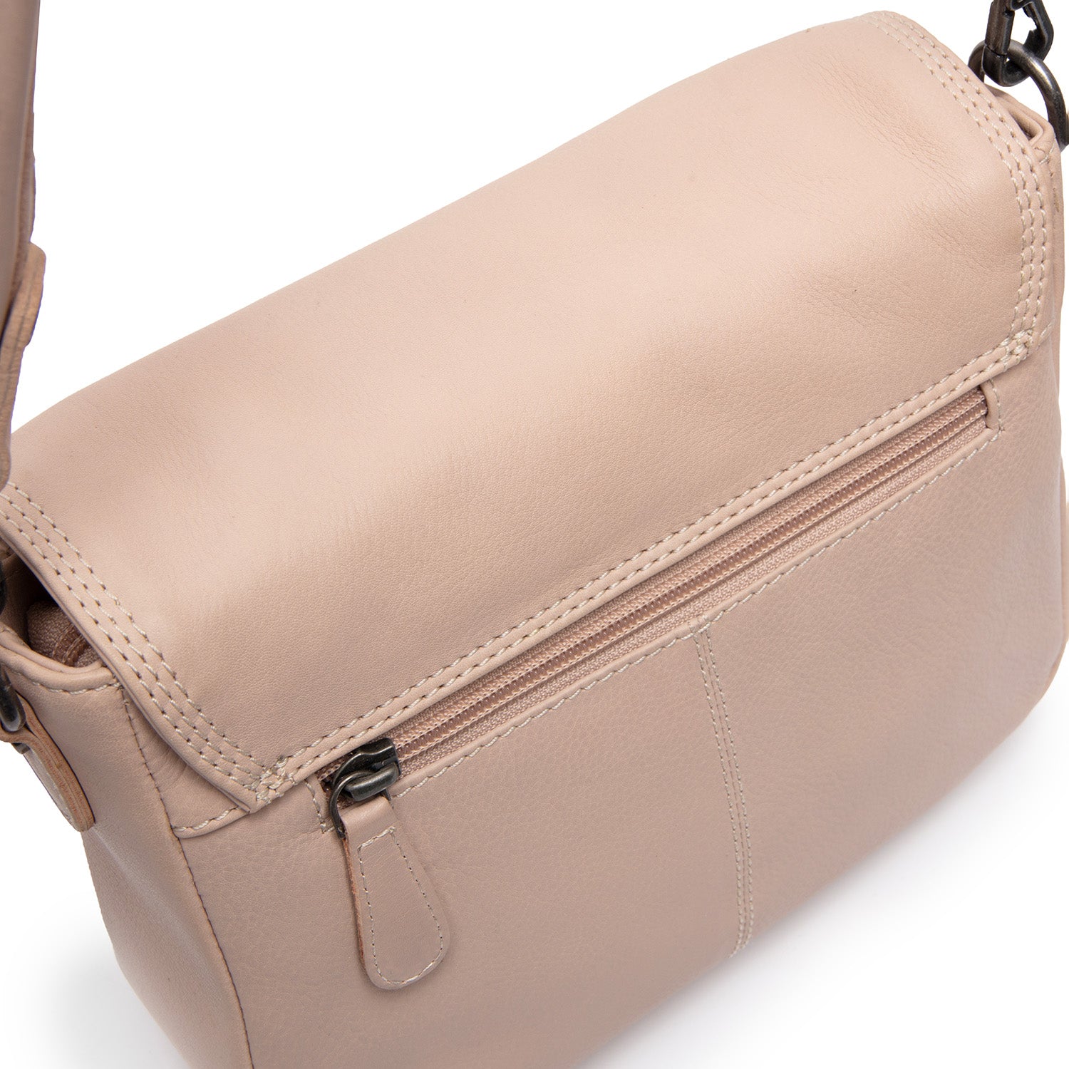 Leather Shoulder Bag Beige Miloa
