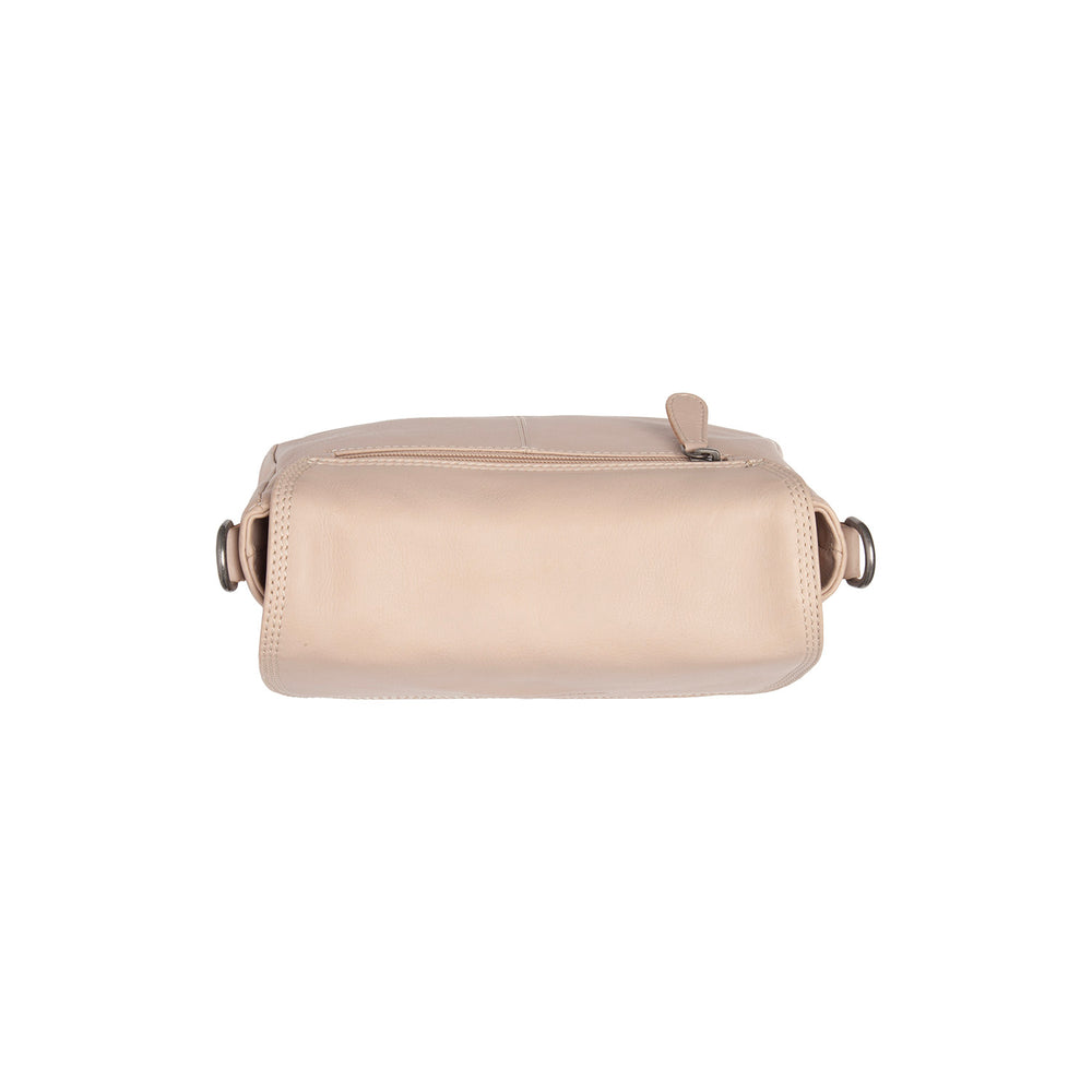 Leather Shoulder Bag Beige Miloa