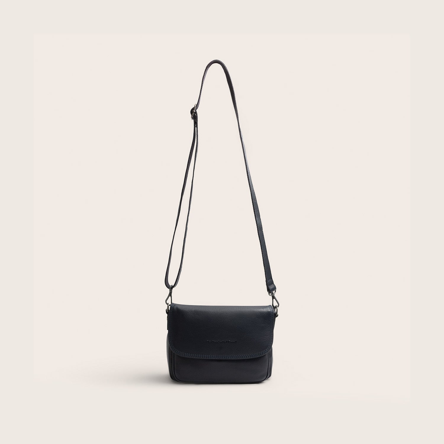 Sac Porté Épaule en Cuir Bleu Marine Miloa