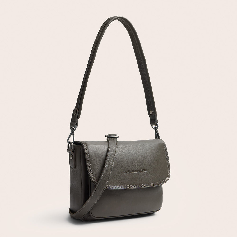 Leather Shoulder Bag Clay Grey Miloa