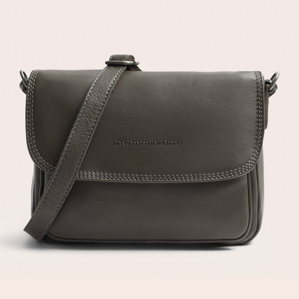 Leather Shoulder Bag Clay Grey Miloa