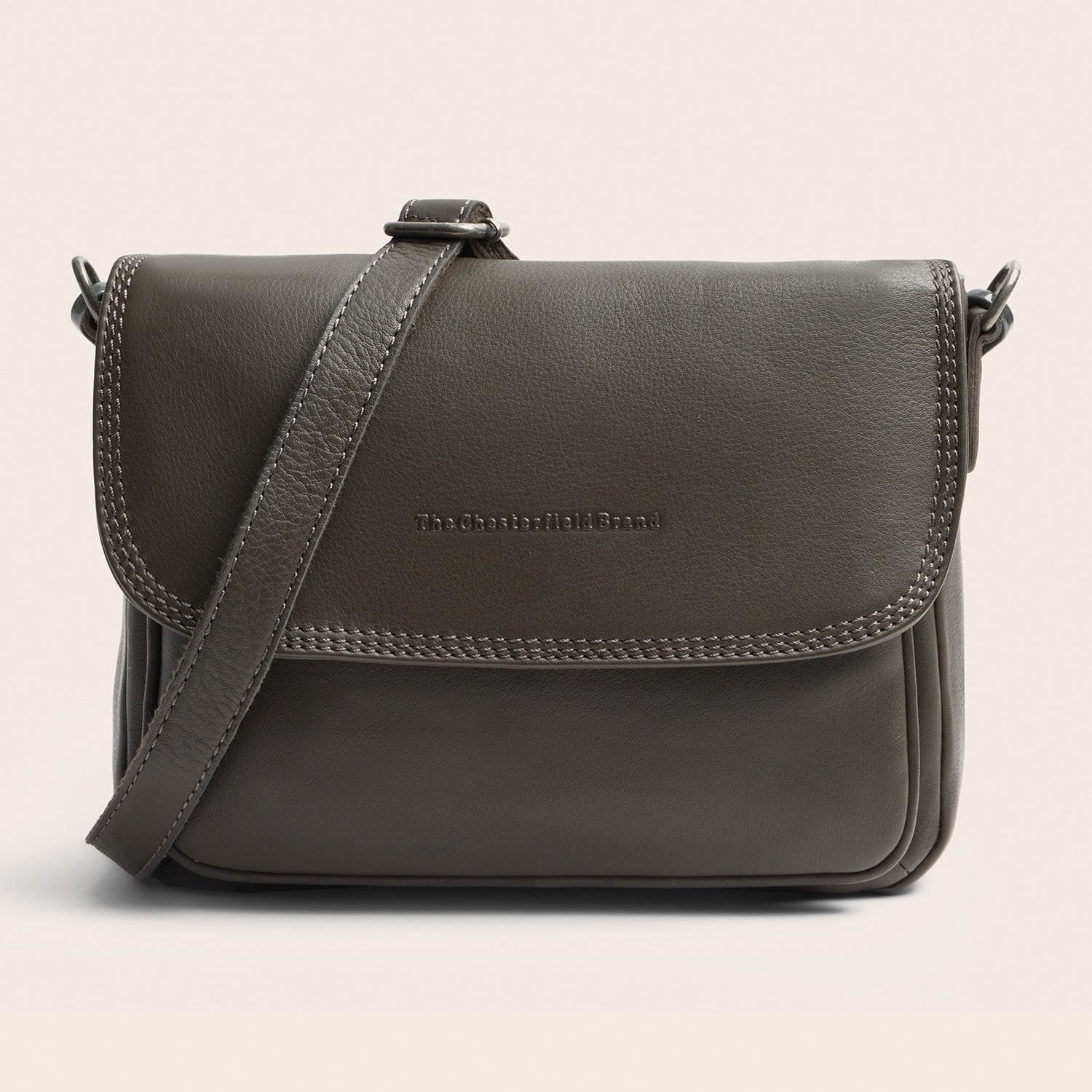 Leather Shoulder Bag Clay Grey Miloa