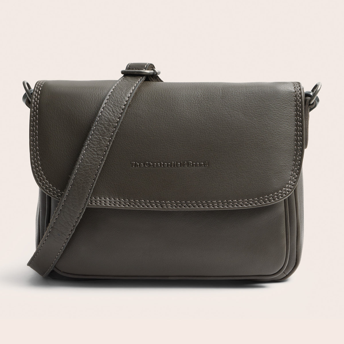 Leather Shoulder Bag Clay Grey Miloa