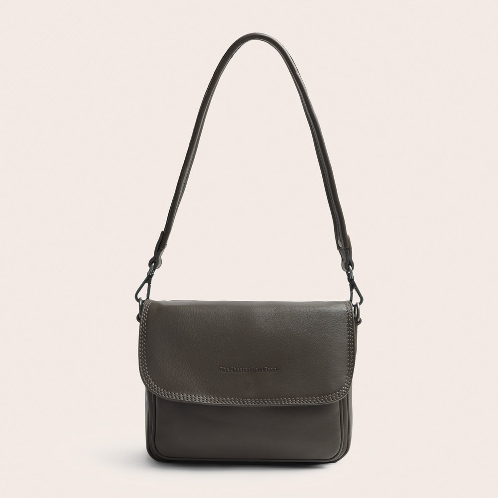 Leather Shoulder Bag Clay Grey Miloa