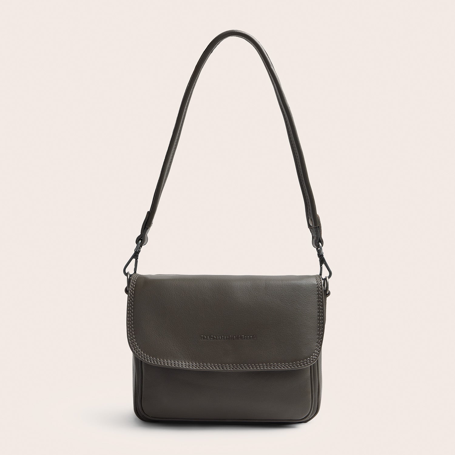 Leather Shoulder Bag Clay Grey Miloa