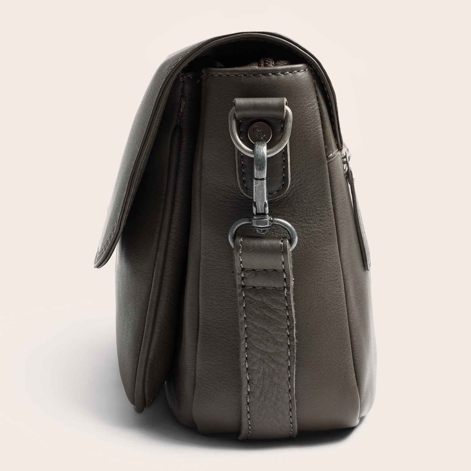Leather Shoulder Bag Clay Grey Miloa