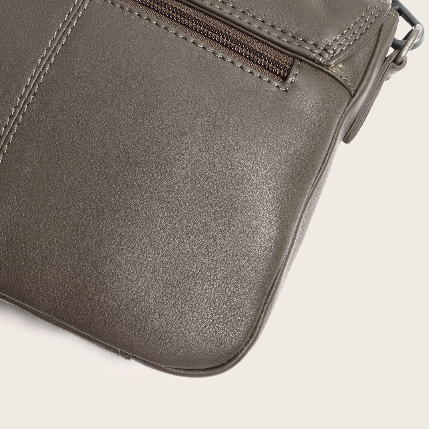 Leather Shoulder Bag Clay Grey Miloa