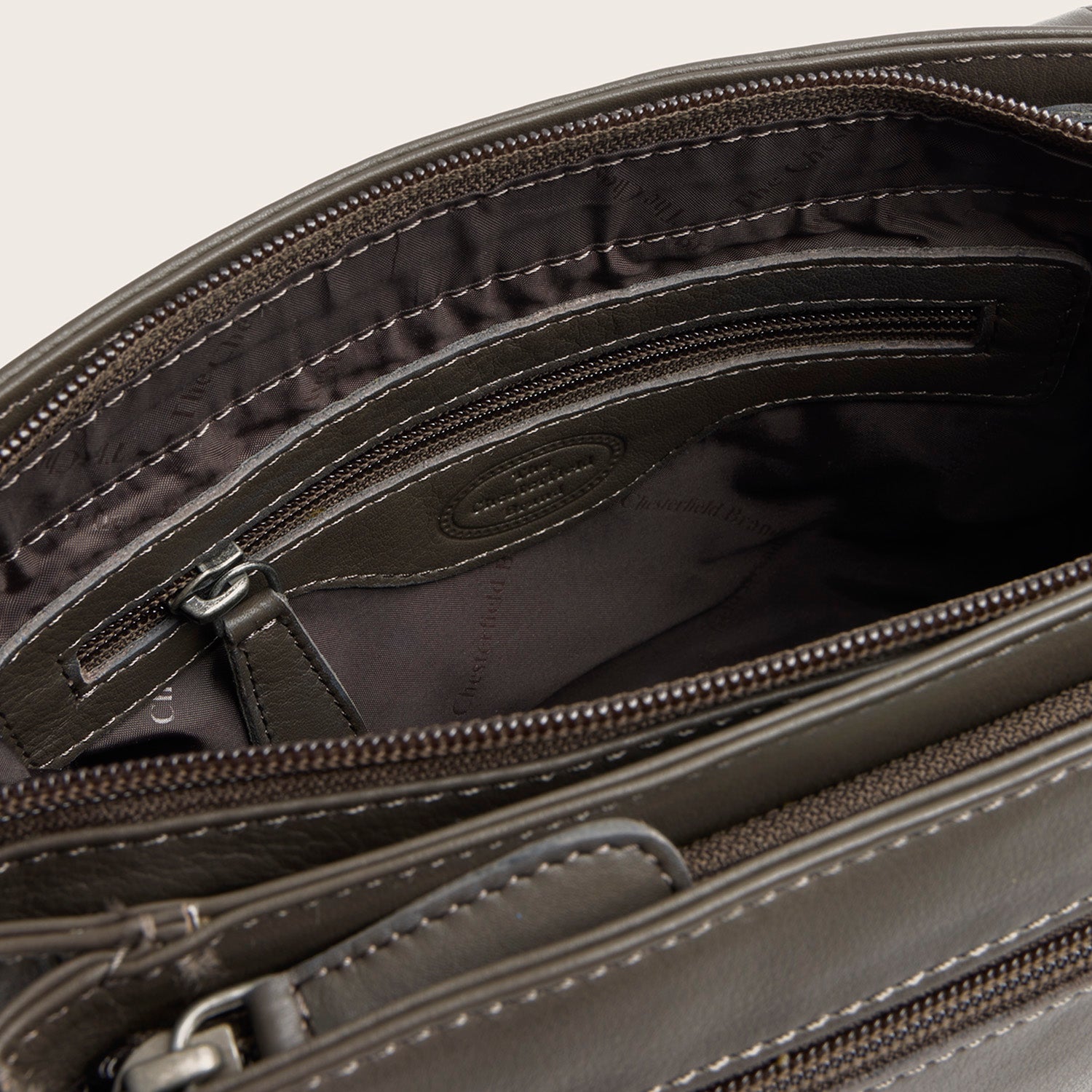 Leather Shoulder Bag Clay Grey Miloa