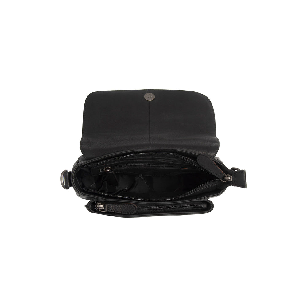 Leather Shoulder Bag Black Miloa