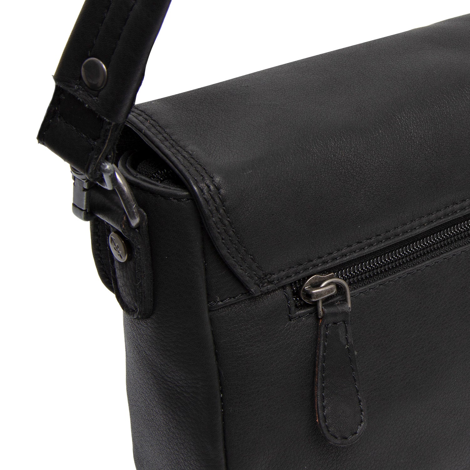 Leather Shoulder Bag Black Miloa