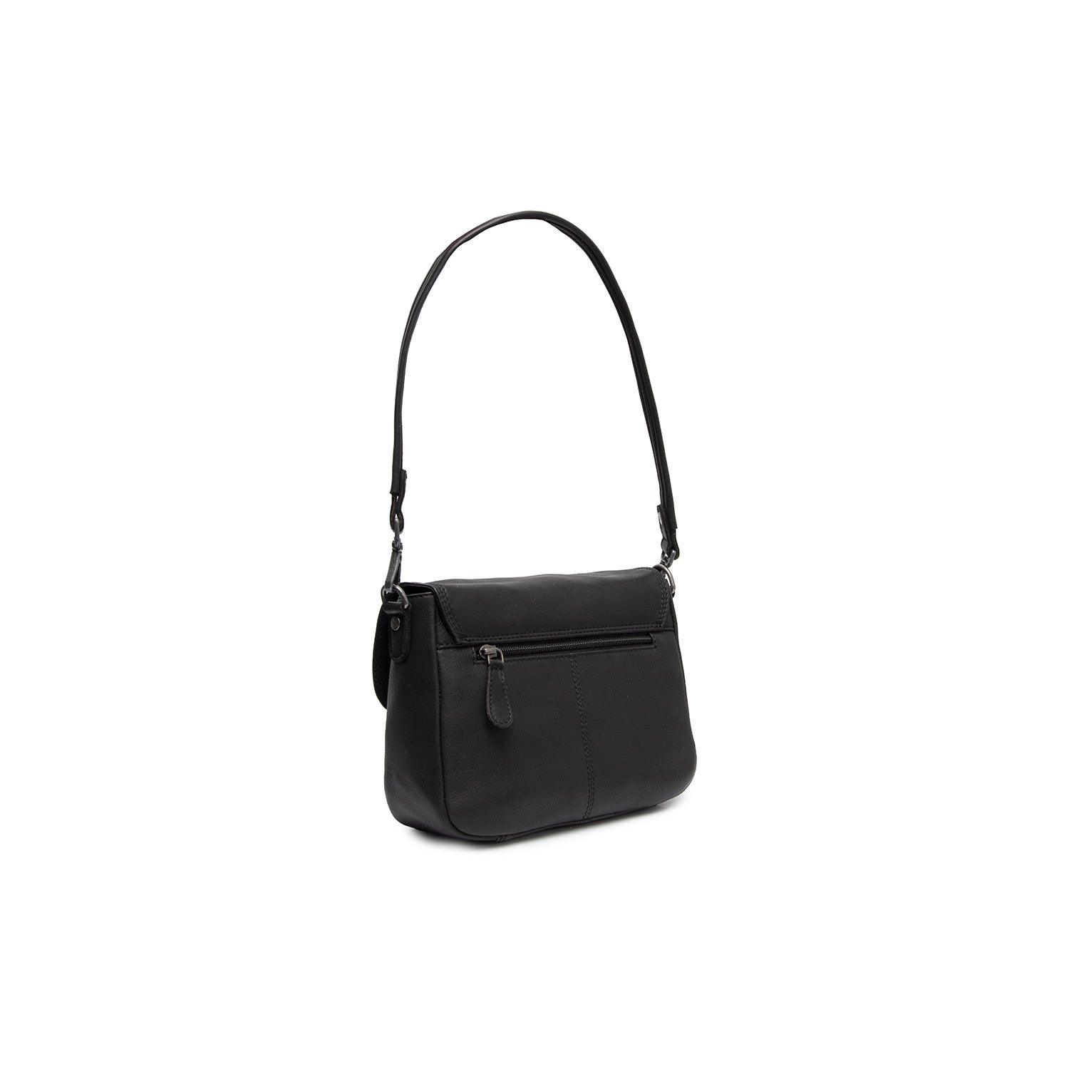 Leather Shoulder Bag Black Miloa
