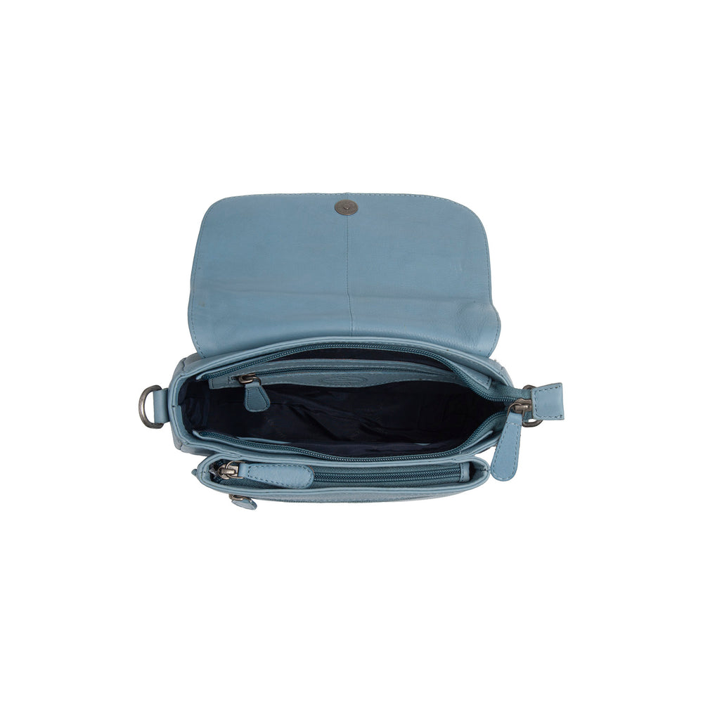 Leather Shoulder Bag Sky Blue Miloa