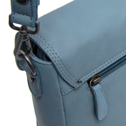 Leather Shoulder Bag Sky Blue Miloa