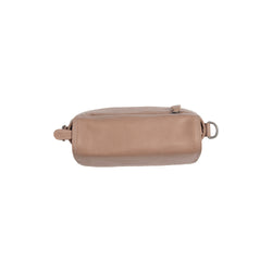 Leather Shoulder Bag Taupe Miloa