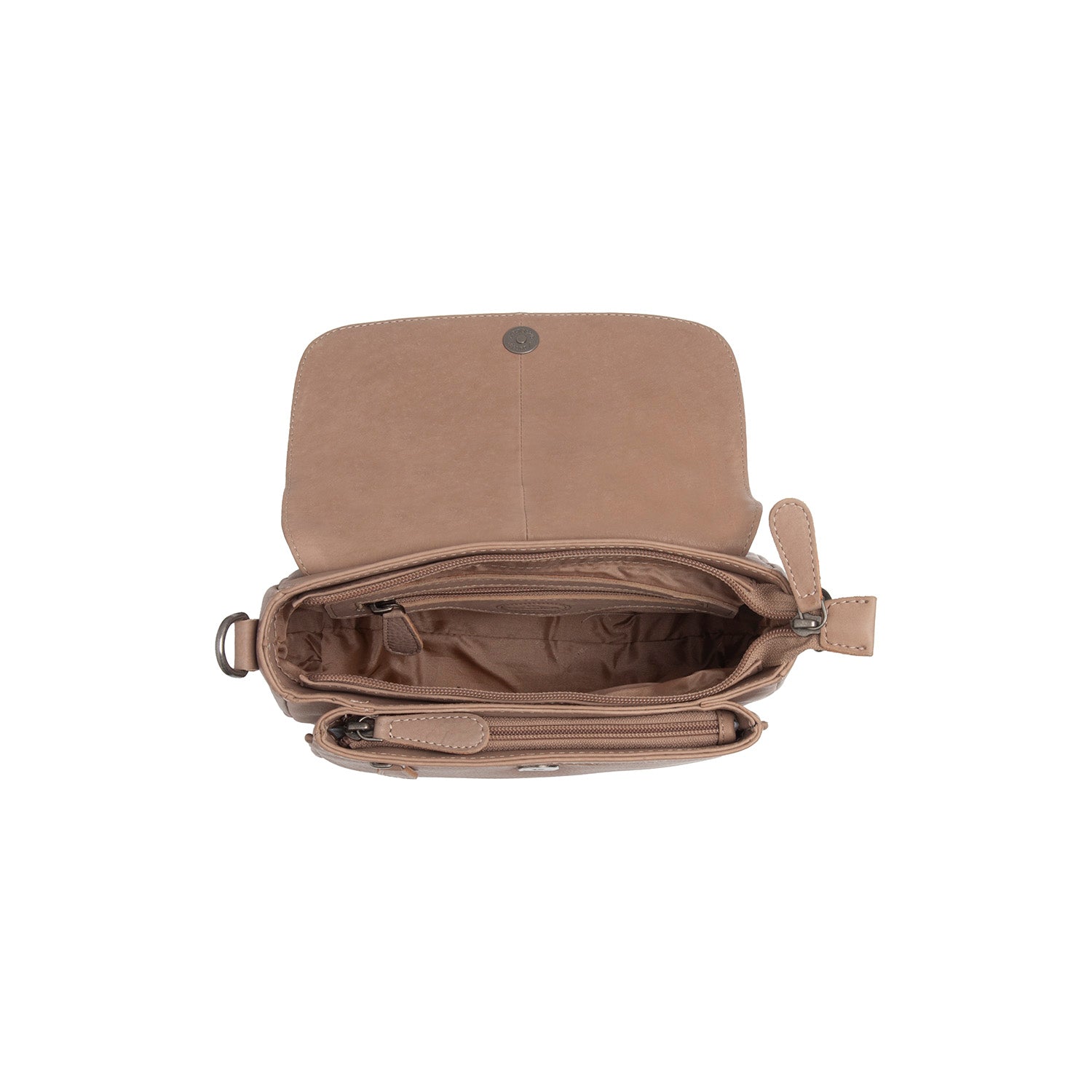 Leather Shoulder Bag Taupe Miloa