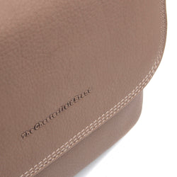 Leather Shoulder Bag Taupe Miloa