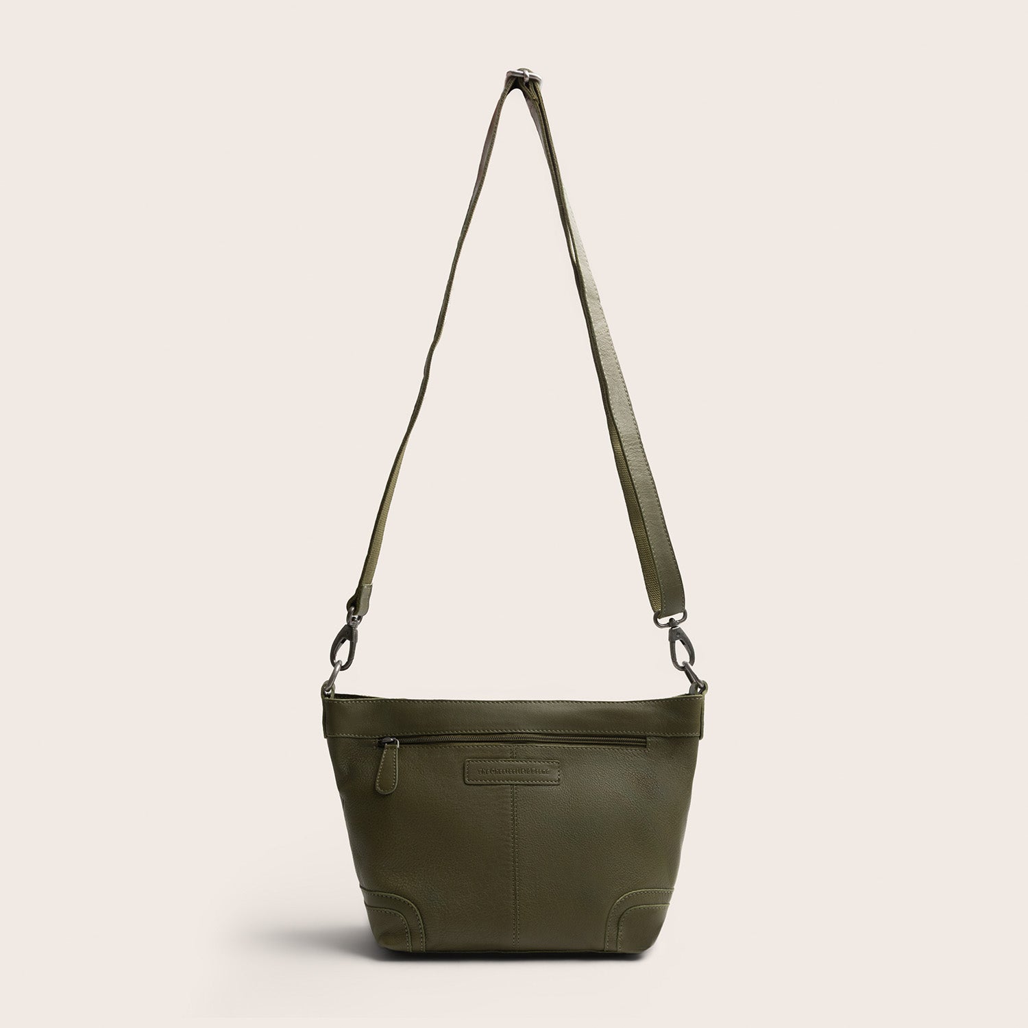 Sac Porté Épaule en Cuir Vert Olive Zarita