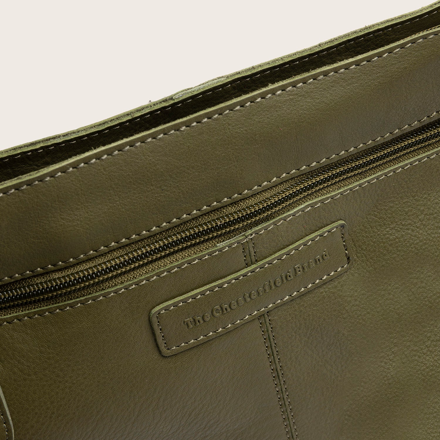 Sac Porté Épaule en Cuir Vert Olive Zarita