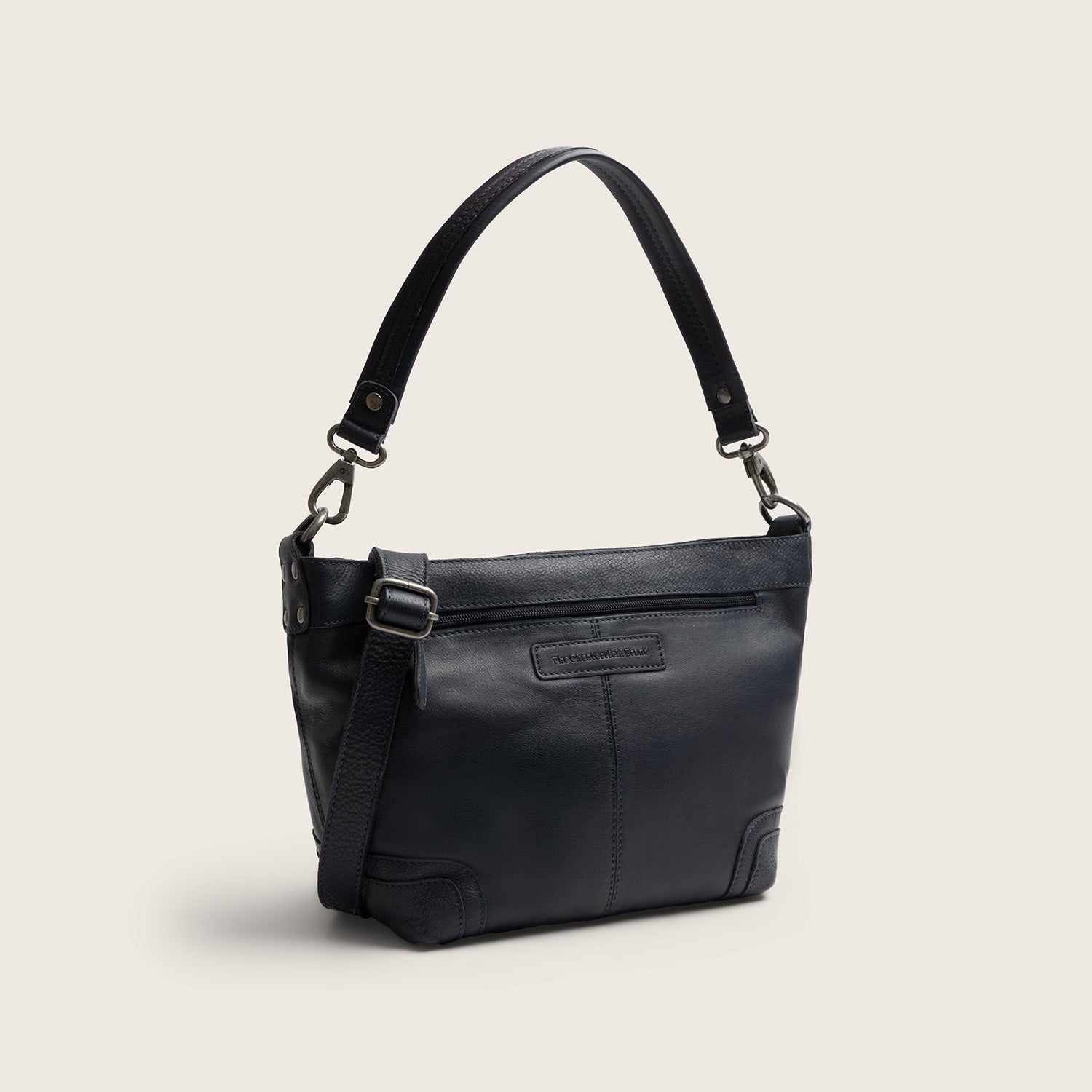 Sac Porté Épaule en Cuir Bleu Marine Zarita