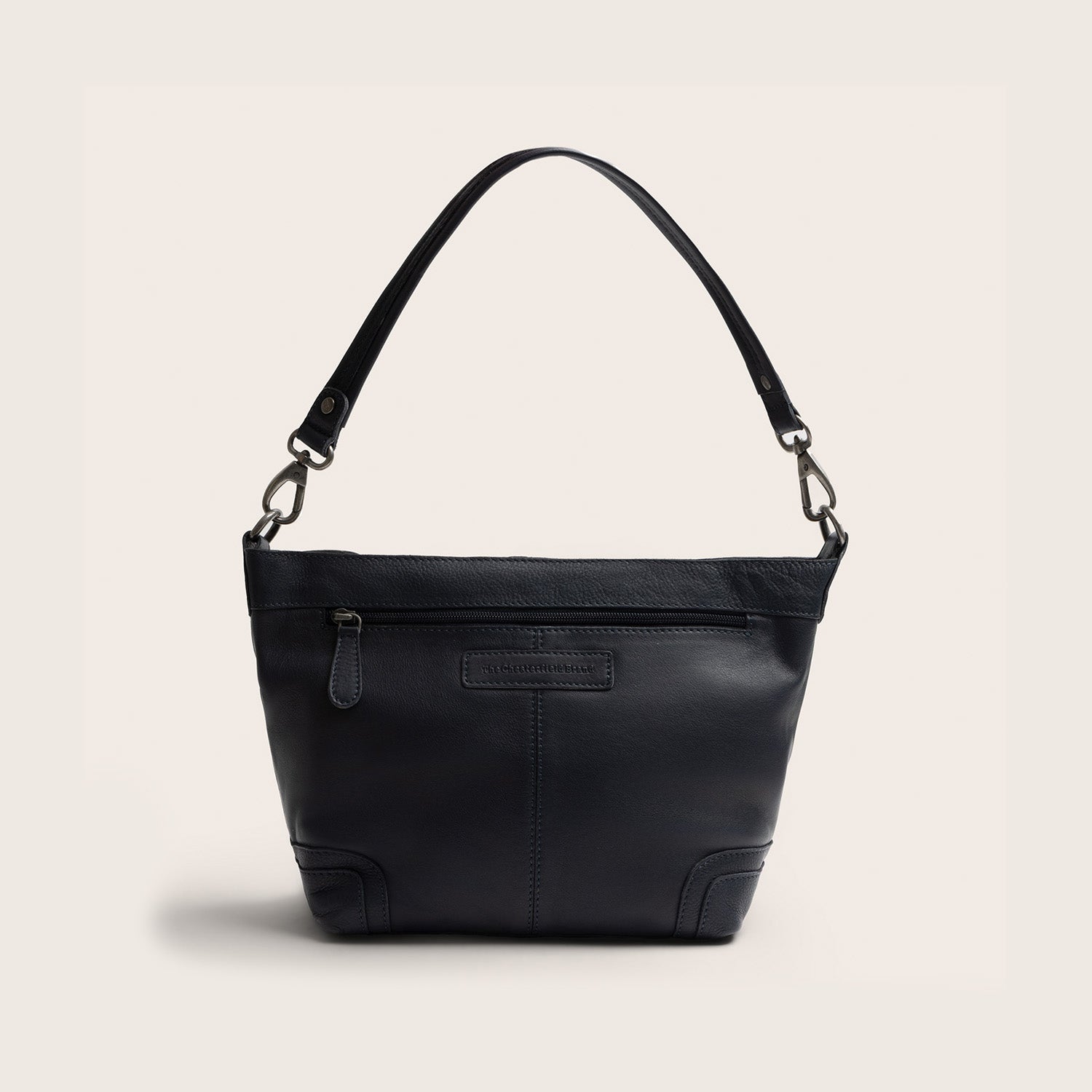 Sac Porté Épaule en Cuir Bleu Marine Zarita