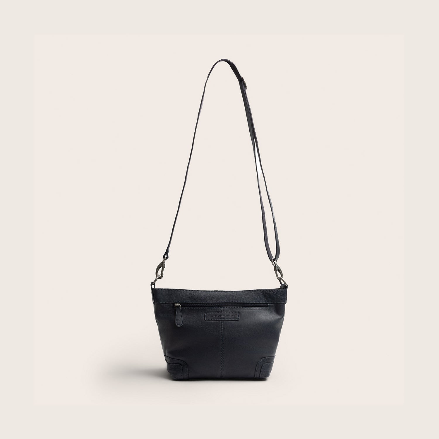Sac Porté Épaule en Cuir Bleu Marine Zarita